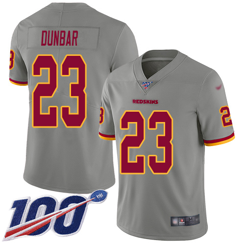Washington Redskins Limited Gray Men Quinton Dunbar Jersey NFL Football #23 100th Season Inverted->washington redskins->NFL Jersey